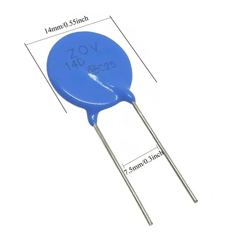 10 Pieces 14D681K 680V Disc Varistor Piezoresistor 14mm Go To Surge Protection For Electronics And Power Supplies Metal Oxide MOV Chip For Boards Plus Minus Ten Percent Tolerance, blue 14mm disc
