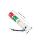 24V AC Industrial Signal Light Tower Kit With Red And Green LED Alarm Lights Sound 3W Plastic Housing dimensions shown