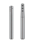 Pro Grade CNC Milling Extension Bar With Knock Out Vibration Tech For Lathes Rock Solid Side Fixed Tool Holder, stainless steel, both ends shown.
