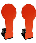 Two Pack Three Eighths Inch AR500 Steel Popper Target Auto Reset With 12.8 Inch Plate for shooting range in red