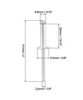 Aluminum Blind Rivets 3/16 By 3/4 Inch 500 Pack Silver side view with measurements and high strength aluminum mandrel