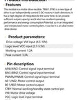 TB6612FNG Dual DC Motor Driver Module product introduction and features with parameters and pin description for DIY robots and hobby builds