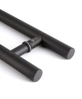 Beefy 18 Inch Solid Stainless Steel Push Pull Door Handle Set Matte Black Finish Built Tough For Barn Doors And Glass Doors