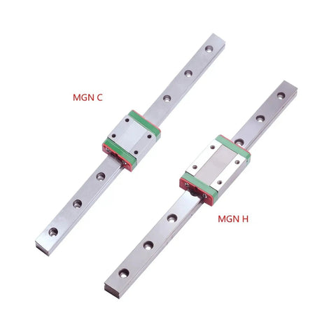 MGN12 Linear Rail And Block Set CNC Machine Upgrade Heavy Duty Bearing Steel Precision Slide Guide showing the MGN C and MGN H rails.
