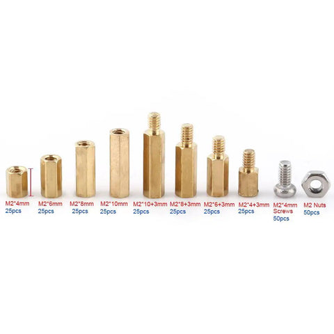 M2 M3 Hex Standoff Kit For Electronic Projects DIY Repair Includes Brass Screws Nuts And 304 Stainless Spacers Assorted PCB Spacers And Mount Hardware For Makers And Hobbyists, brass M2 spacers and screws