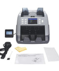 Boss Level Multi Currency Bill Counter With Automatic Note Verification Secure Denomination Detection And Flat Out Fast Cash Sorting For Serious Retail Teams Everywhere, compact design, included accessories.