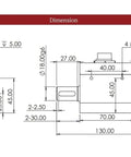 Diagram of High Precision Torque Sensor For Motor Testing 5 To 100 Nm Dynamic Torque Transducer with dimensions and measurements.