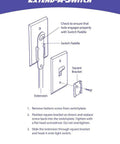 Diagram of Kid Friendly Light Switch Extender Two Pack Fits All Standard Toggle Switches Made In USA during installation
