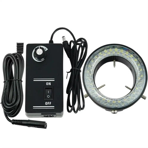 Hella Sharp 60Mm Led Microscope Ring Light With 56 Bulbs Fully Dimmable 12V Dc Source control box and light ring for precise repairs.