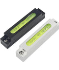 Adjustable small bar level Machine tool leveling high precision long horizontal bubble Mini spirit level(Black) next to silver level.