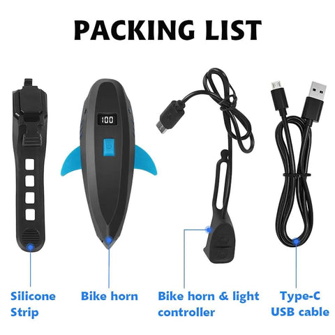 Bike Horn With Light 120dB Electric Bell And 400LM Rechargeable Headlight, IPX4 Waterproof Kid Friendly Bike Accessory For Boys And Girls, Fits Scooters, Easy Install With Battery Included, Great For Day Or Night Rides