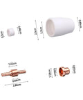 Super Durable 100 Pcs Plasma Cutter Consumable Kit With High Quality Tips Electrodes Nozzles For Pt31 Cut40 Cut50 Machines, includes various components.