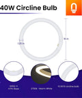 40W 16 Inch Circline Fluorescent Bulb Replacement with 4 Pin G10Q 4 Base T9 Style 2700K Warm White Easy Install Bright Yet Cozy Lighting For Home Office And Cabinets