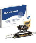 SeaStar Baystar Hydraulic Steering Kit HK4300A-3 Silver for Boats with helm, cylinder, oil, and filler, easy install.