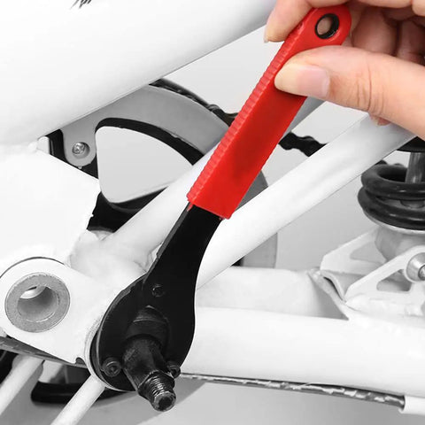 Bottom Bracket Tool Adjustable Pin Spanner and Lock Ring Wrench for Bicycle Repair in use, carbon steel, compact 16.3 cm, portable