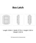 Diagram of Gold Box Latch Closure For Jewelry Boxes, Craft Chests, And Small Containers, Zinc Alloy Hardware 25x20mm, multiple views