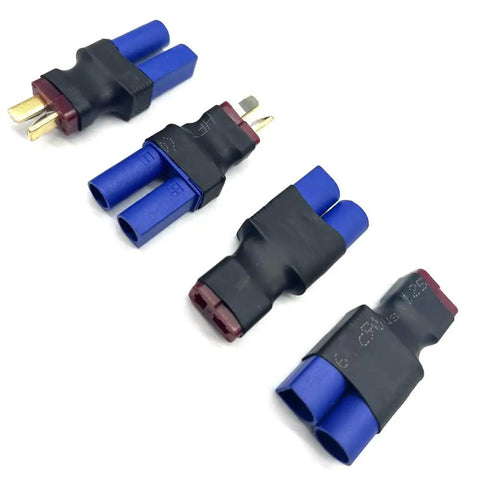 2 Pairs EC5 To T Plug Adapters For RC Cars Trucks Planes Boats And LiPo Battery Chargers EC5 Male To T Plug Female Connectors