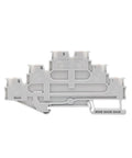 Three Level Push In Wire Terminals For Electrical Din Rail Setup No Sweat Snap Together Connectors For One Point Five Cables Built Like A Tank Pro Workspace Essentials side view of gray terminal block