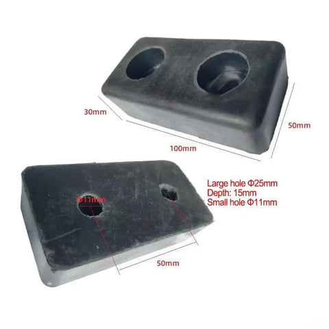 2 Pack Rubber Feet For Fitness Equipment, Shock Absorbing Vibration Dampening Pads, size 100x50x30mm, with hole measurements