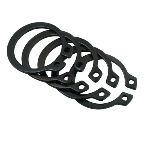 Heavy Duty 150 Piece Internal And External Retaining Circlips C Clip Washer Snap Ring Assortment Set In Carbon Steel, close-up view