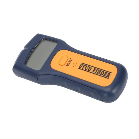 ViaGasaFamido Stud Finder Wall Scanner with LCD Display for Live Wire and, close-up view showing device features.