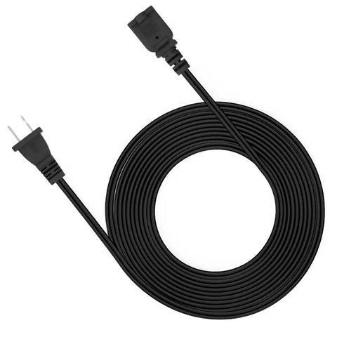 Two Prong Extension Cord With Two Outlets Three Foot Polarized Power Cable 125V 10A NEMA 1-15P To 1-15R Black