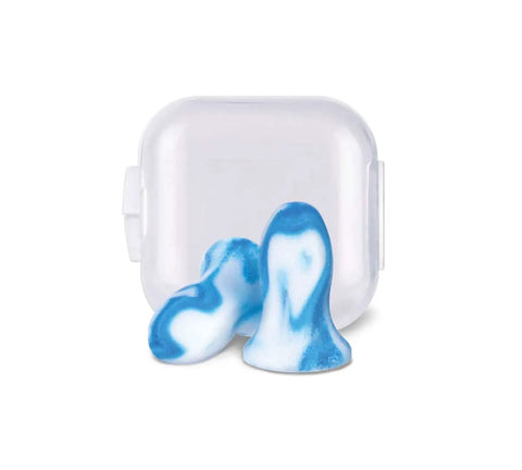 Reusable Ear Plugs For Sleeping With NRR 28 And Easy Comfort Fit Foam Protect Hearing From Loud Environments Reduce Pressure Includes Durable Case 10 Pairs Blue Made In The USA