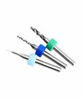 Three tungsten carbide mini twist drill bits from Precision Drill Bit Set 0.1mm To 2.0mm Mini Twist Bits For CNC Lathe And PCB Work