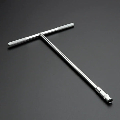 A Real Deal T Handle Socket Wrench Kit With Deep Socket Bore for heavy duty mechanical maintenance, stainless steel finish.