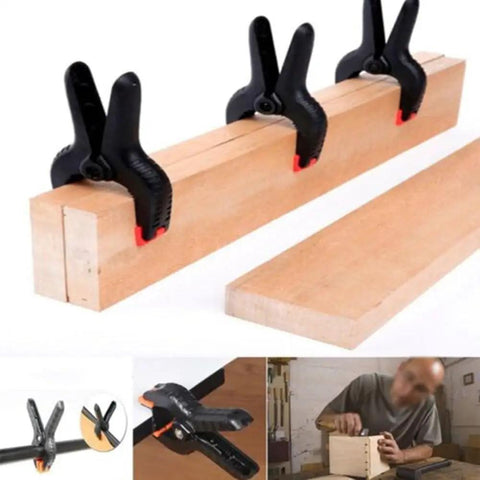 Rock Strong Spring Clamps For DIY Pros Hard Plastic Woodworking Tools 2 Inch Grip Set To Hold Projects Tight Like A Pro. Spring clamps holding wood boards for gluing