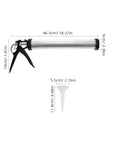 Heavy Duty Metal Caulk Applicator With Thick Steel Rod For Concrete Seams And Tile Grout Lines Smooth Squeeze Sealant Gun dimensions and design.