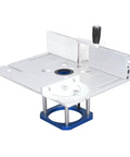Must Have Router Table Lift Kit Featuring Smooth Adjustable Aluminum Platform And No Sweat Install Woodworking Insert Base Plate For 64mm To 65mm Routers, close-up view.