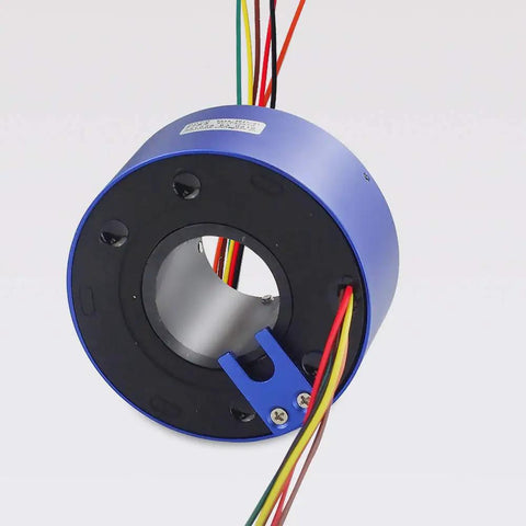 Beefy Through Hole Slip Ring 6 Wire 6 Channel Conductive Rotary Connector 10A 220VAC DC 50mm Hole 50 RPM AWG16