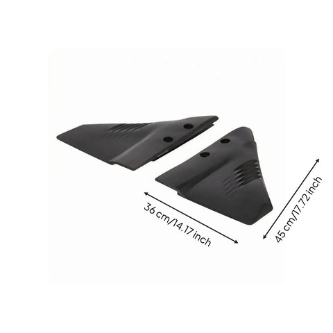 Black outboard hydrofoil stabilizer fin, 36x45cm, durable aluminum, beefed up stability and smooth water flow, with mounting holes.