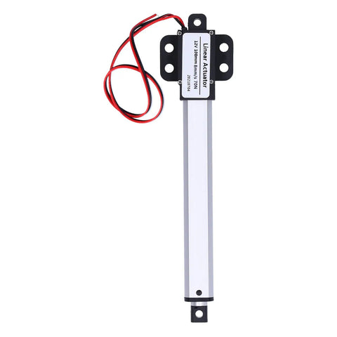 12V Micro Linear Actuator With 100mm Stroke, 8mm Per Second Travel, 70N Force, low noise, durable build for DIY, robotics, automation