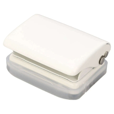 3 Hole Puncher Handheld For Loose Leaf Paper A7 A4 5 Sheets 70g Capacity in white, compact design for scrapbooks and binders