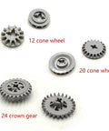 Tech Gear Kit With 116 Pieces For DIY Ready Builds Compatible With Mindstorms And Other Kits Including gears and wheels close-up