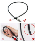 No Sweat One Eighth Inch Flexible Shaft Adapter Chuck With Secure Wrench for Rotary Tools shown in use, highlighting flexibility and design.