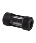 Fabater Water Cooling Filter With Brass Acrylic Build And 02 To 01Mm Stainless Steel Mesh For PC Waterblocks and Radiators in black material.
