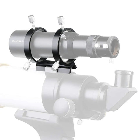 Guide Scope Ring Kit for Telescopes 43mm to 70mm, metal tube rings with mount bar, dual ring setup for parallel guiding scope