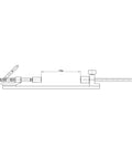 Technical drawing of Pen Assembly Press With Adjustable Assembly Rod For Woodturning Lathe Pen Making, 30 Pound Press specifications.
