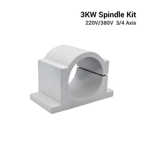 Hella Durable 3KW Water Cooled Spindle Kit Runs Sweet With 220V Drive Includes Steel Grip ER20 Collet Chuck And Reliable 80W Coolant Pump Built For Weekend Pros spindle mount for 3kw motor, durable white material, suitable for CNC applications.