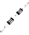 Two Pack 350mm Linear Sliding Rail Guide With Four HGH20CA Carriages For 3D Printers CNC Machines And Routers, Smooth Low Noise Motion, Steel Bearing Rails