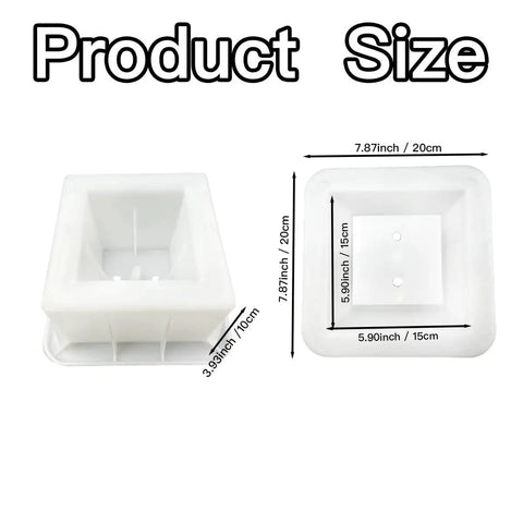 Concrete Brick Molds For DIY Projects Reusable ABS Plastic Square Hollow Block Molds product size dimensions.