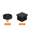 Four Pack 35mm Plastic Furniture Leveling Feet Adjustable Screw In Glide Levelers For Tables And Chairs Black 35x35mm