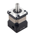 PF42 PLF40 Planetary Gearbox Reducer, compact design for 50w 100w servo motors, showcases aluminum and steel construction.
