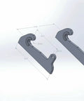 1 Pair Blank 418 Quick Attachments For Loader Mounts With 4 Wear Ears CNC Cut Steel for Skid Steer Top Hook Front View