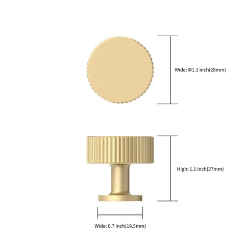 15 Pack Brushed Gold Kitchen Cabinet Knobs Set Heavy Duty Metal Cabinet Pulls Rust Proof Anti Corrosion Easy Install 28mm knob