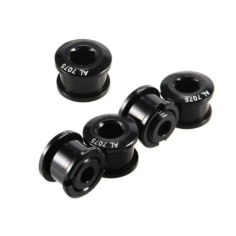 10 Pack M8 Bike Chainring Bolts Set 7075 Aluminum Alloy Crankset Nuts Chain Wheel Screws For Road Mountain BMX MTB Fixie Durable Lightweight Corrosion Resistant Anodized Finish shown in black anodized finish