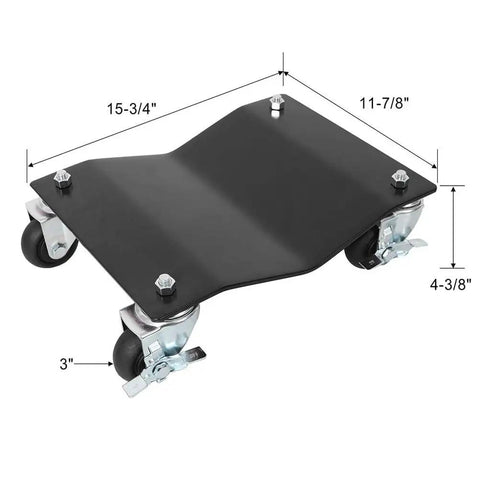 Two Piece Beefy Heavy Duty Car Dolly Set With 5000 Lbs Total Capacity Steel Wheel Dollies With 360 Degree Swivel Casters And Brakes For Garage Trucks SUVs Trailers And Motorcycles, steel dolly with 3 in wheels